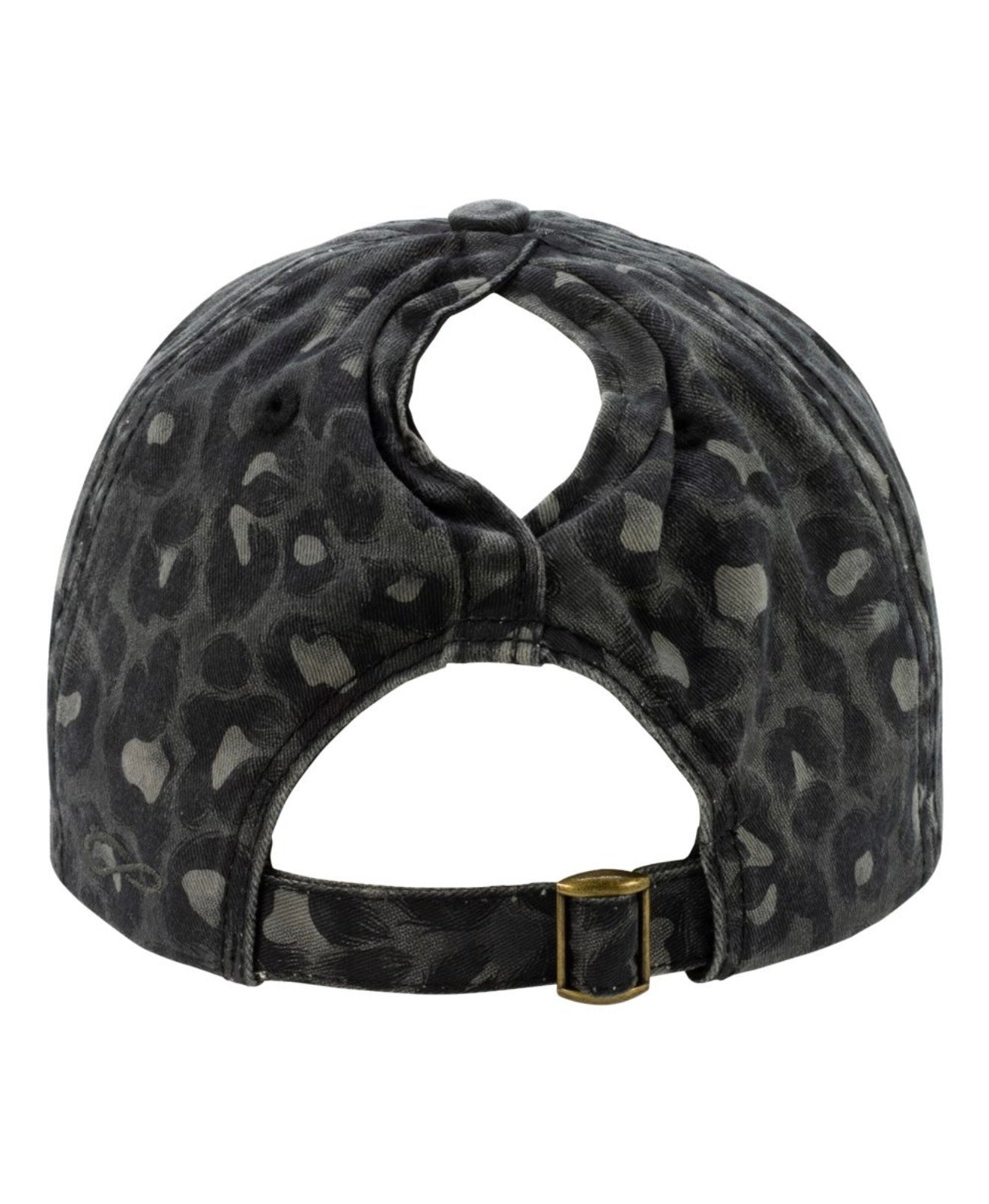 Black Leopard CPO Ponytail Hat