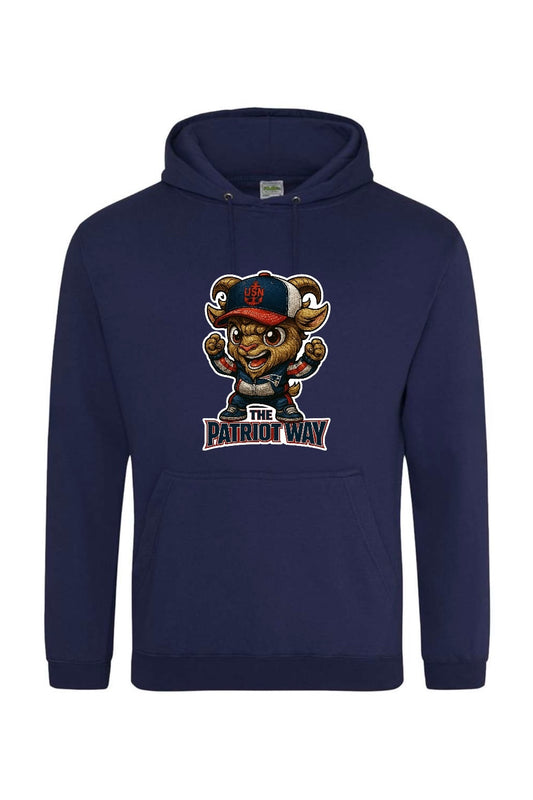 Navy Blue Patriot Team Goat Apparel with Slogan