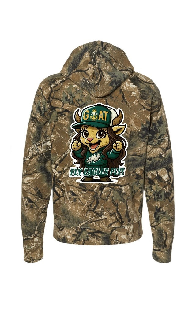 Outdoor Camo Team Goat Eagles Fly Female Goat Chief Pride Hoodie