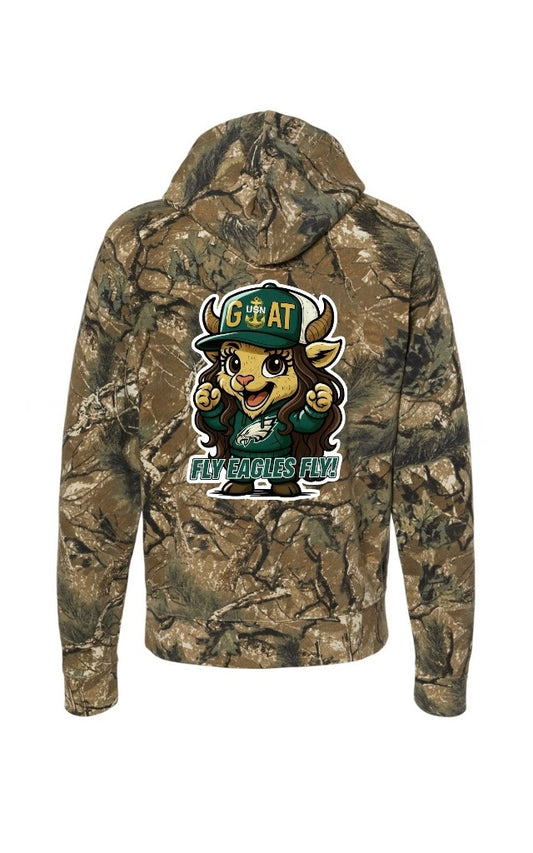 Outdoor Camo Team Goat Eagles Fly Female Goat Chief Pride Hoodie