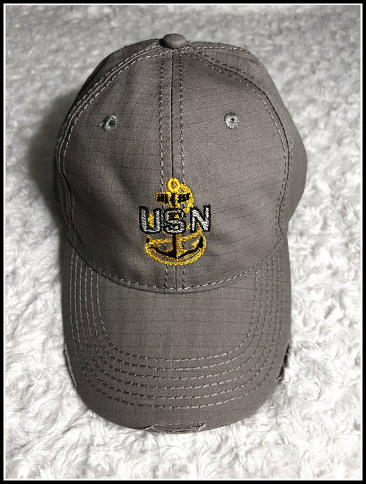 Grey Distressed CPO Hat