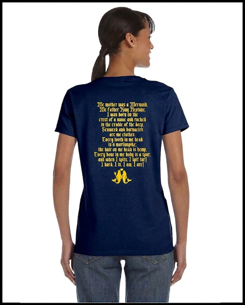 Me Mother was A Mermaid T-Shirt Navy & Yellow
