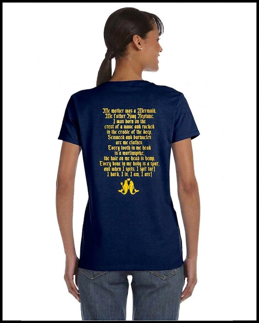 Me Mother was A Mermaid T-Shirt Navy & Yellow
