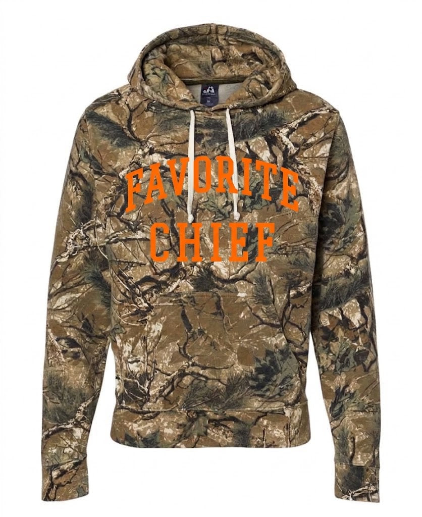 Outdoor Camo With Orange Favorite Chief Hoodie