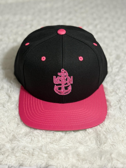 Black & Pink CPO Snapback Hat