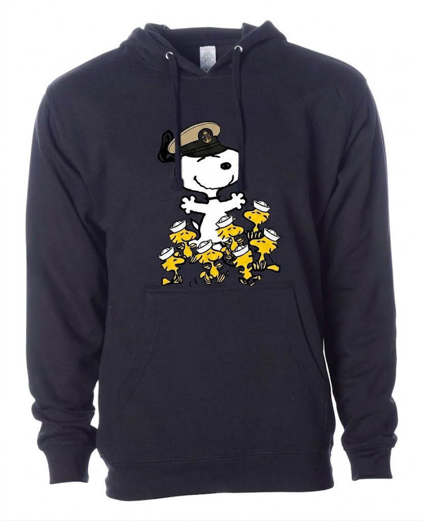 Black Hooded Sweatshirt with Chief and Sailors Custom Design