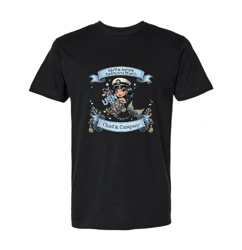 Autism Mermaid with Black Hair T-Shirt