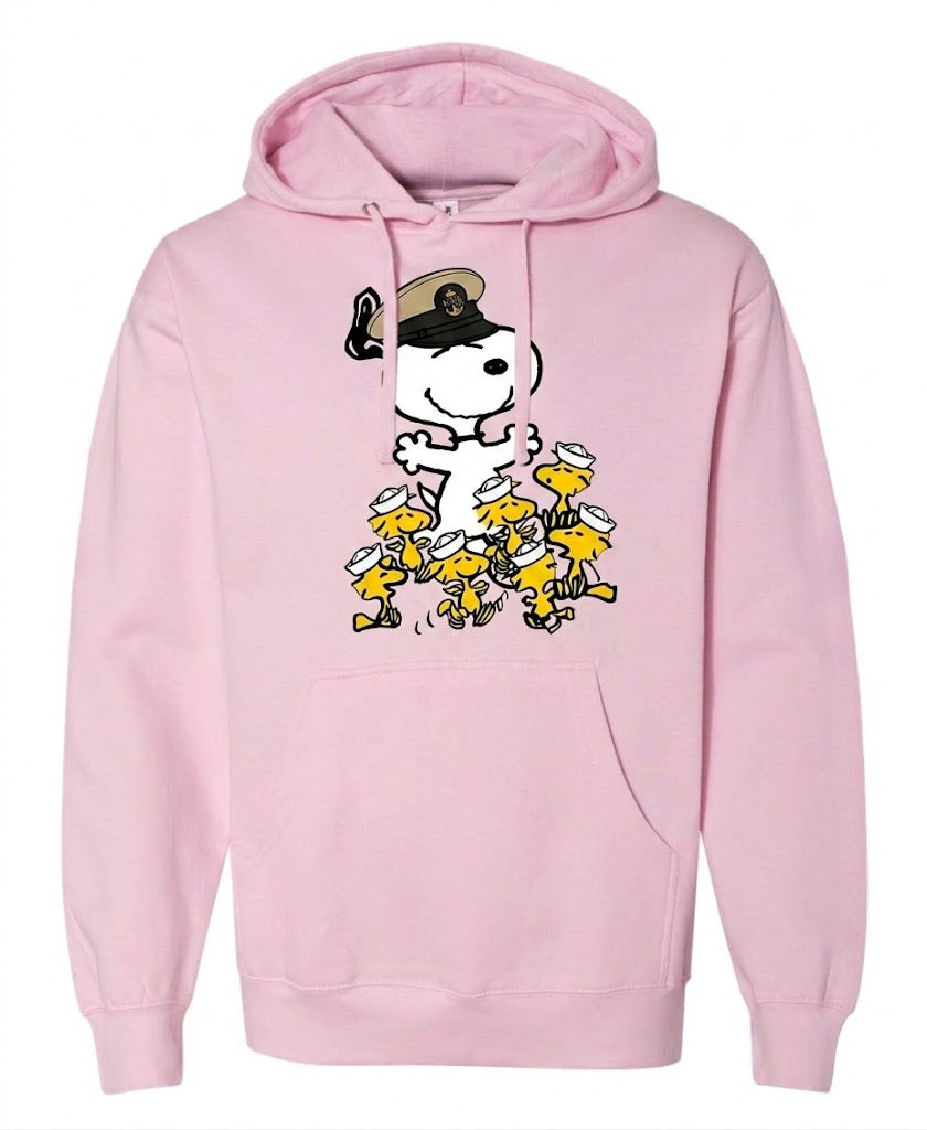 Pink Hooded Sweatshirt with Chief and Sailors Custom Design