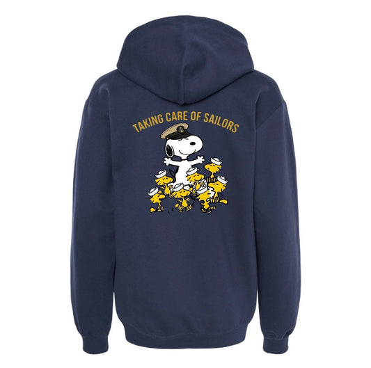 Taking Care of Sailors Navy Blue Hooded Sweatshirt