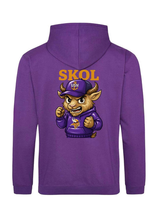 SKOL Male Goat Purple Hooded Sweatshirt