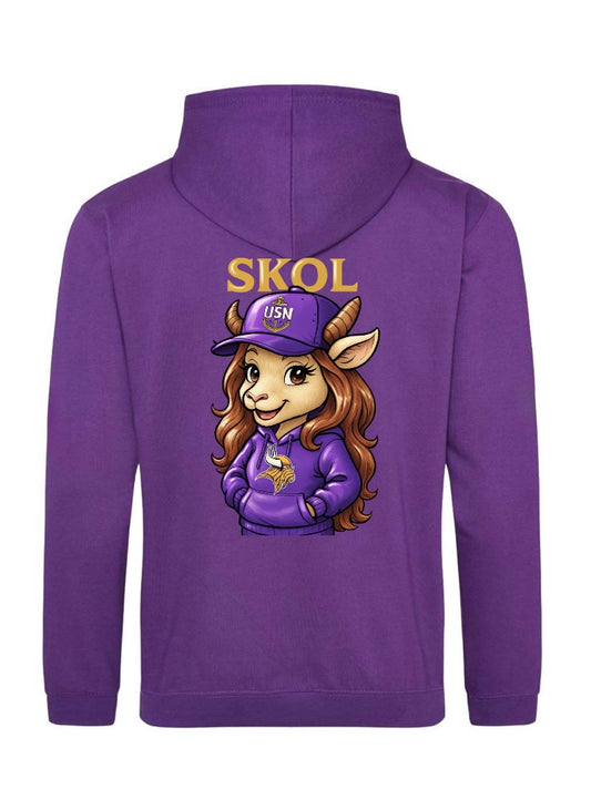 SKOL Female Goat Purple Hooded Sweatshirt
