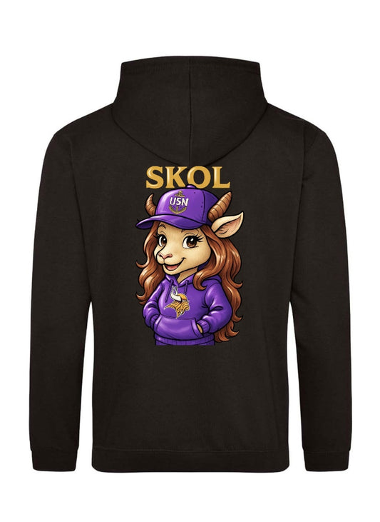 SKOL Female Goat Black Hooded Sweatshirt