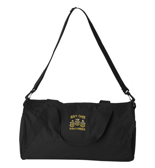 18” Small Duffel Bag Embroidered Navy Chief Navy Pride Black