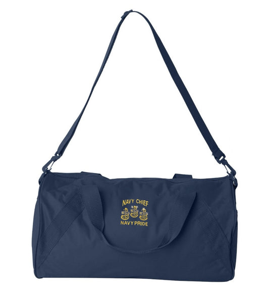 18” Small Duffel Bag Embroidered Navy Chief Navy Pride Navy Blue