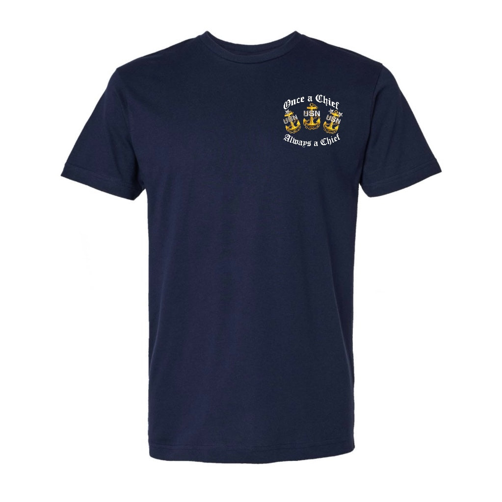 Once a Chief Always a Chief Grim Reaper Navy Blue T-Shirt
