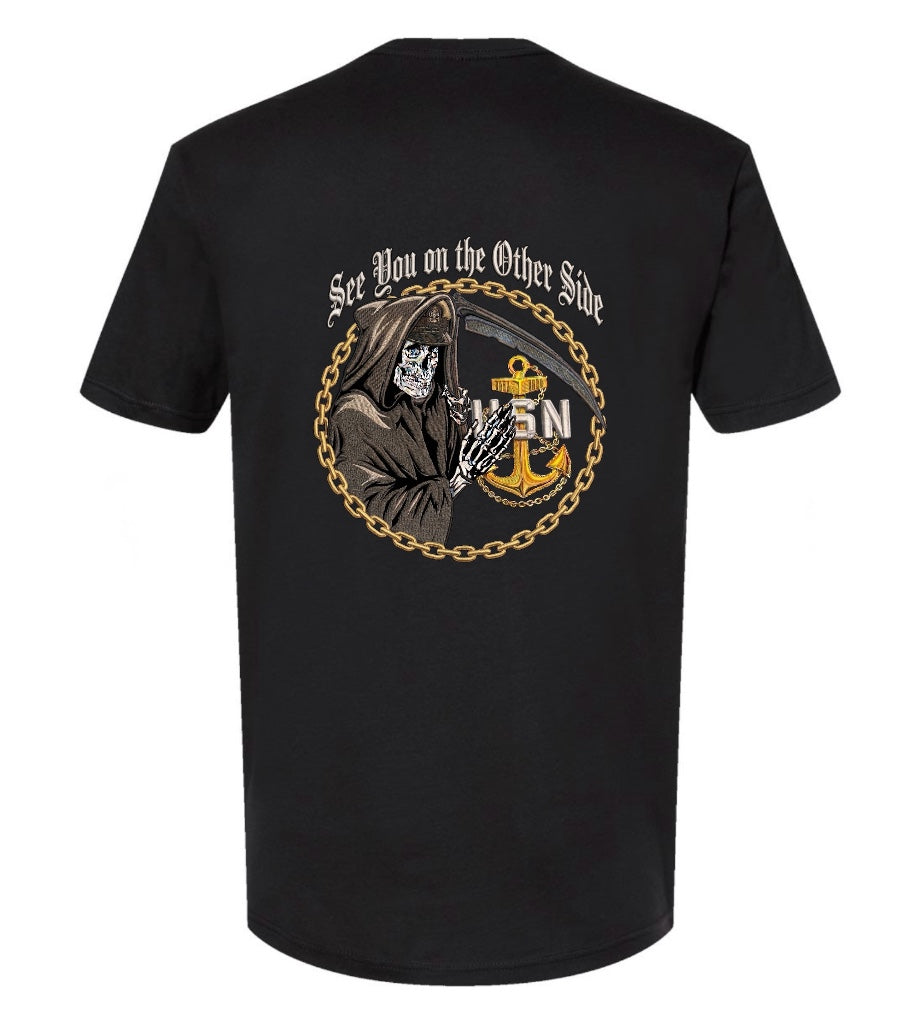 See You on the Other Side Grim Reaper Black T-Shirt