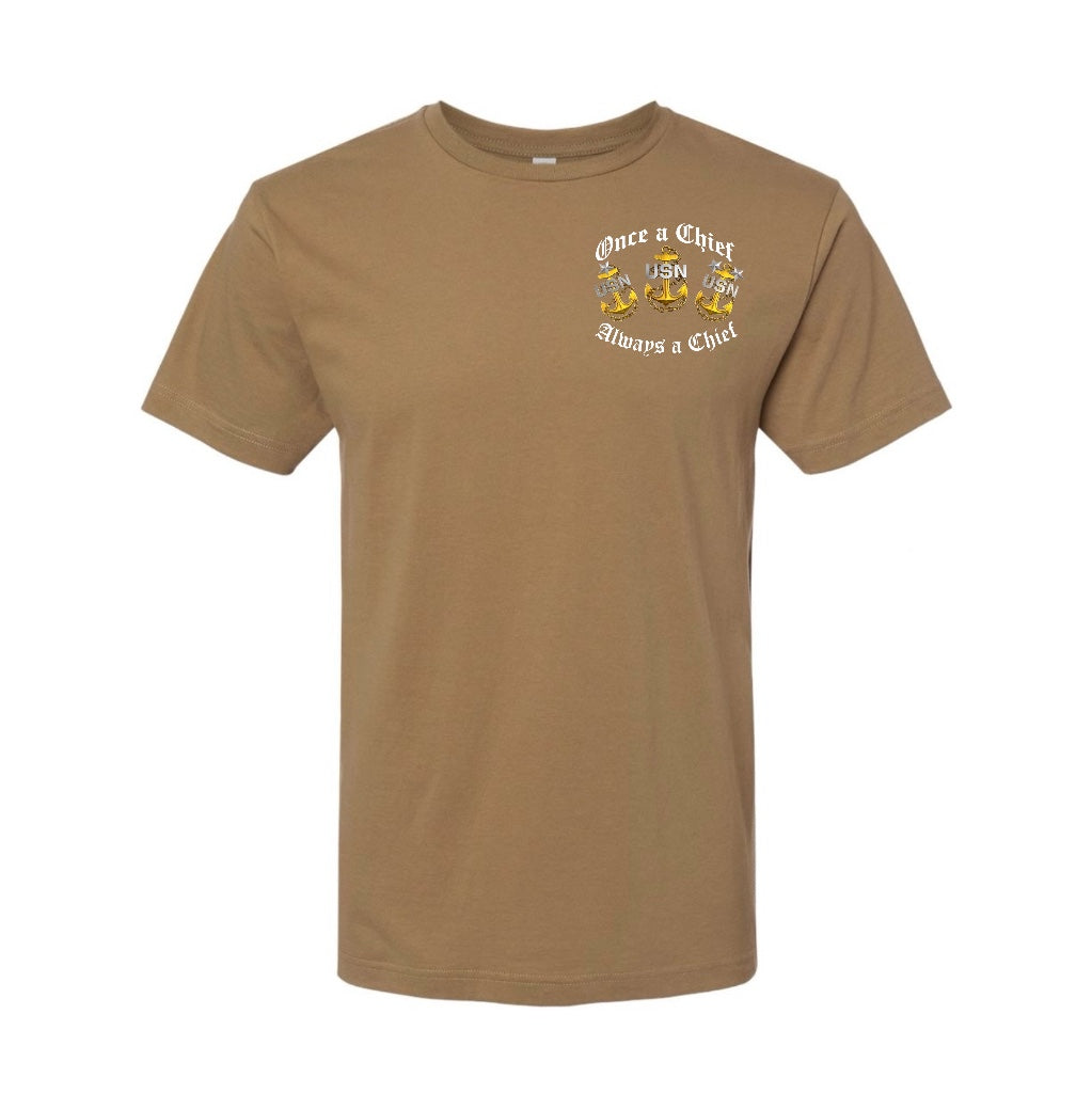 Once a Chief Always a Chief Grim Reaper Coyote Brown T-Shirt