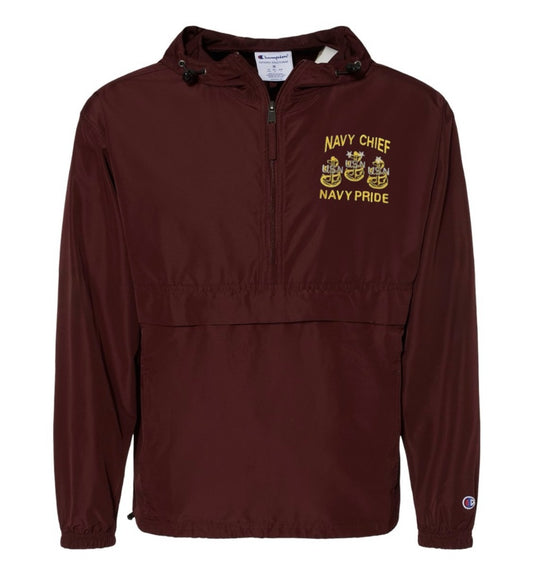 Burgundy Champion Navy Chief Navy Pride Quarter-Zip Windbreaker