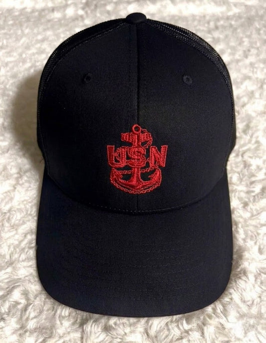 Black and Red CPO Trucker Hat