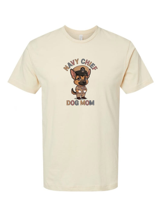 Dog Mom Navy Chief T-Shirts German Shepherd