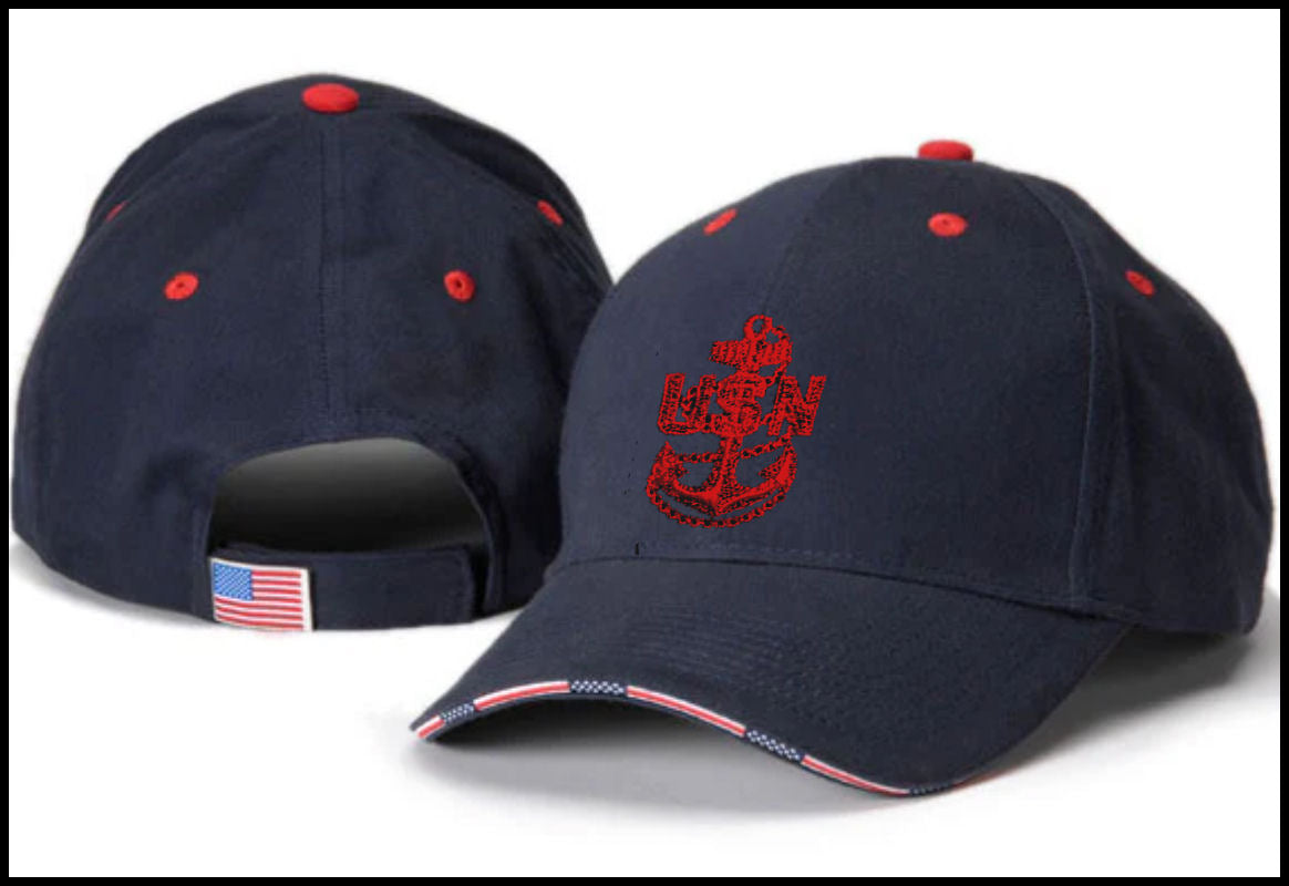 Navy Blue Patriotic CPO Hat