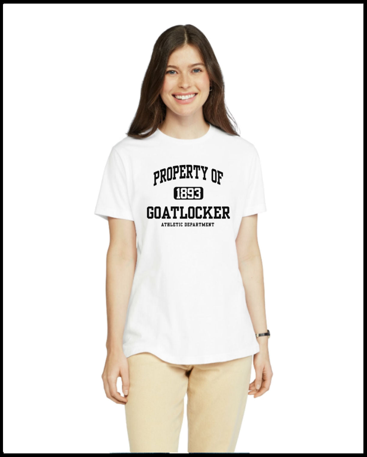 Property of Goat Locker 1893 White & Black T-Shirt Dry Fit Athletic