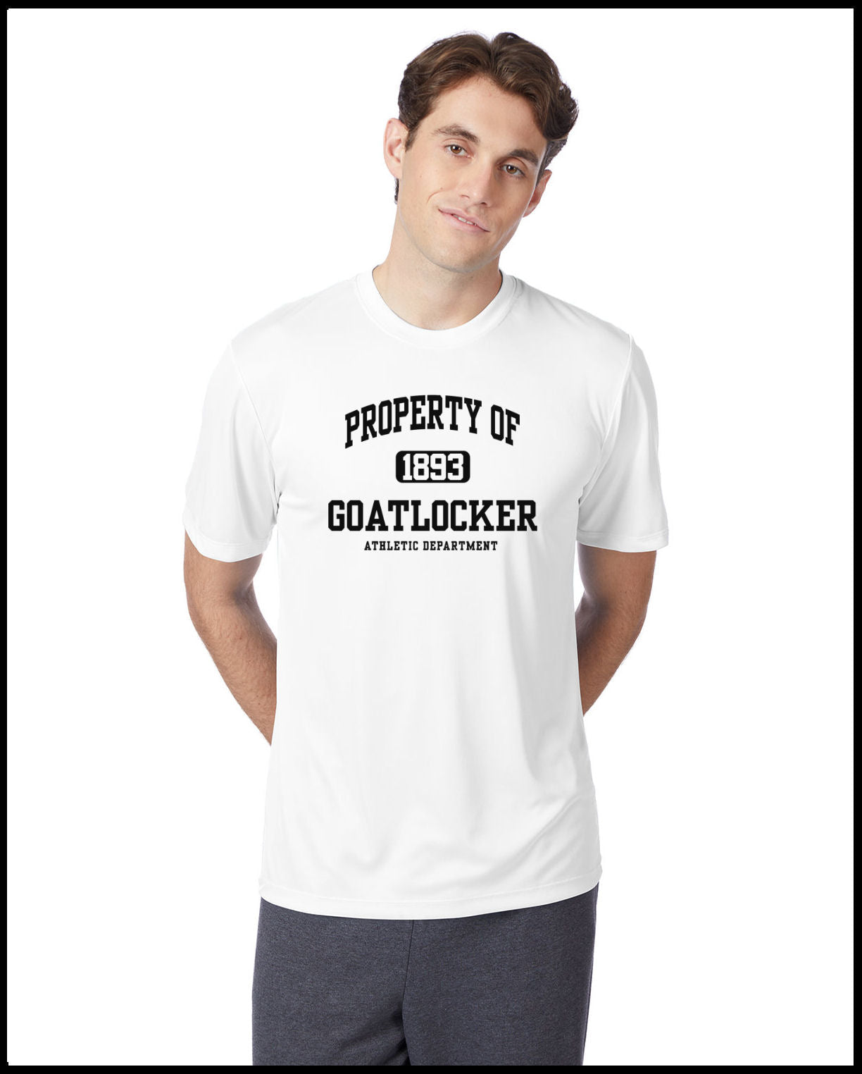 Property of Goat Locker 1893 White & Black T-Shirt Dry Fit Athletic