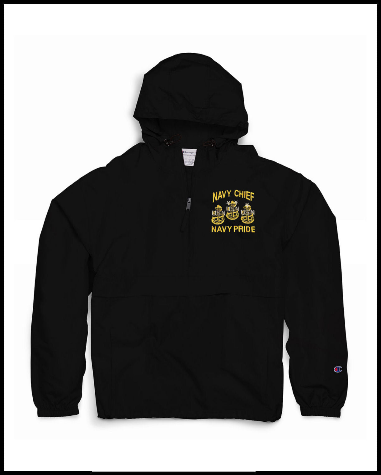 Black Champion Team Goat Navy Chief Navy Pride Quarter-Zip Windbreaker