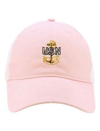 Light Pink CPO Trucker Ponytail Hat