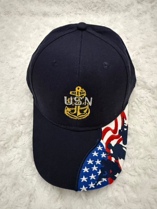 Navy Blue Patriotic Flag Hat