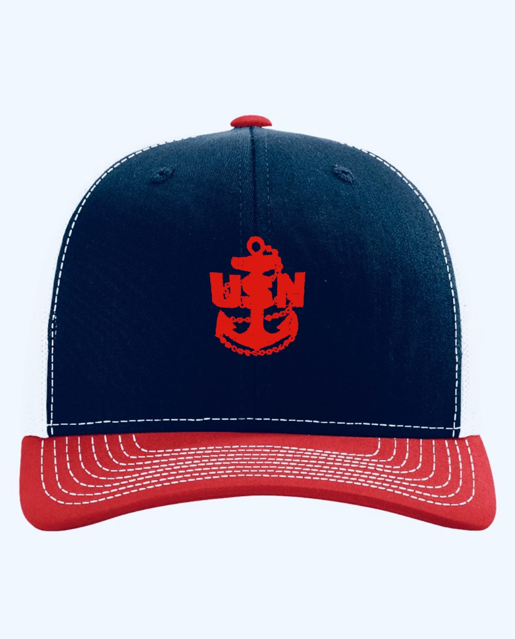 Navy Blue Red and White Trucker Hat