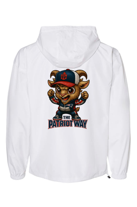 White Patriot Team Goat Champion Navy Chief Navy Pride Quarter-Zip Windbreaker