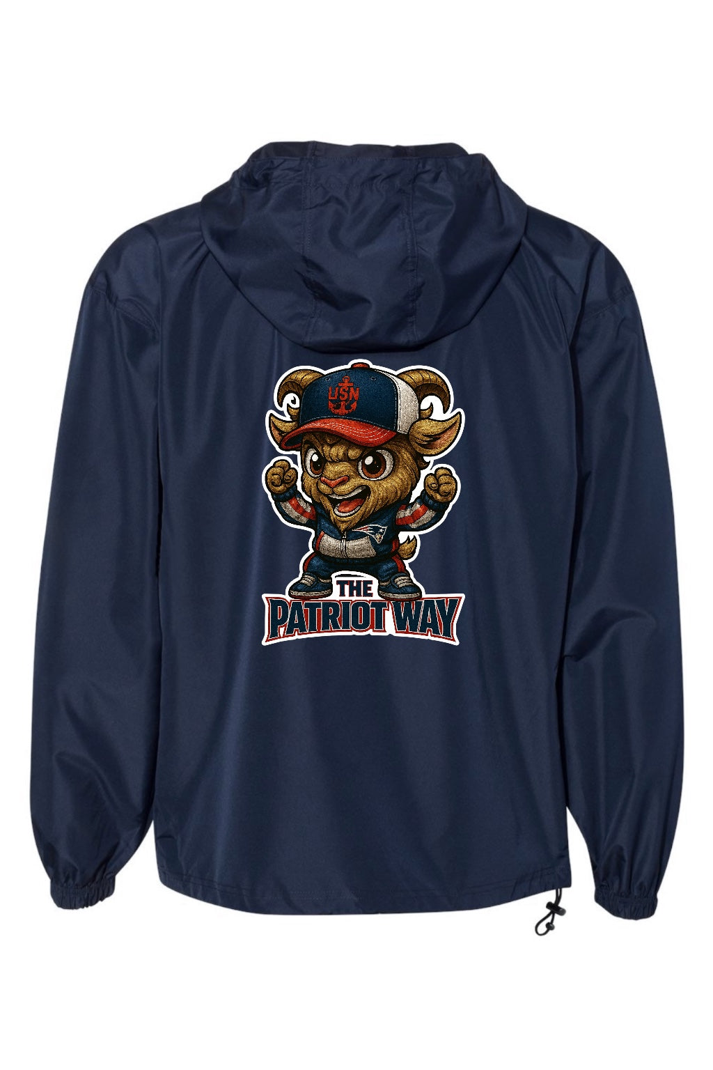 Navy Blue Team Patriot Goat Champion Navy Chief Navy Pride Quarter-Zip Windbreaker