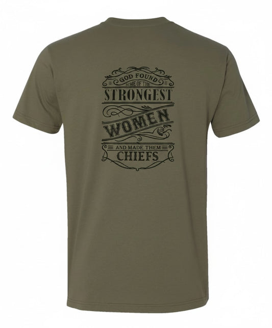 Strongest Women Military Green and Black T-Shirt