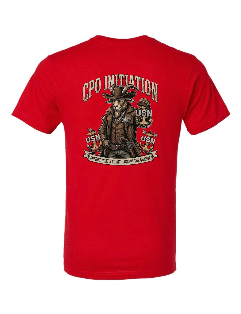 Sheriff Goat Initiated Season Red T-Shirt