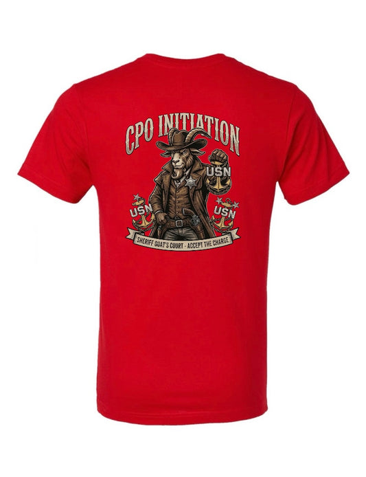 Sheriff Goat Initiated Season Red T-Shirt