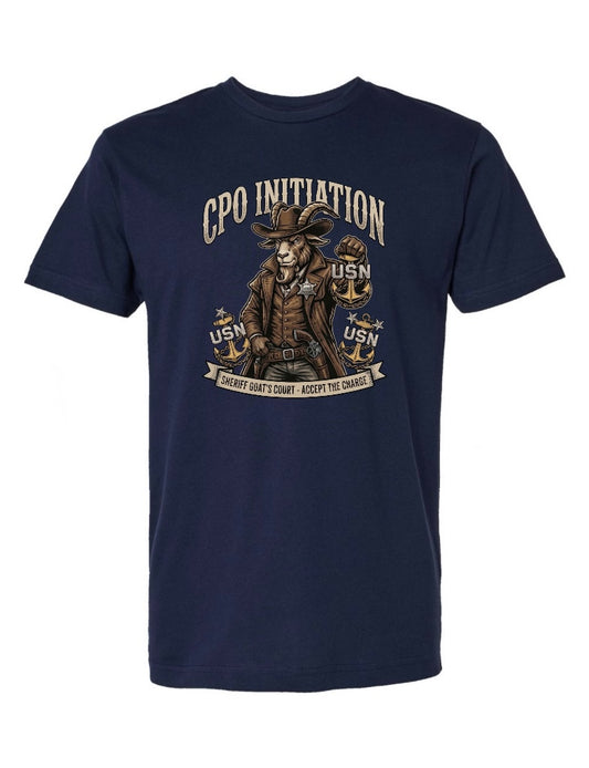 Sheriff Goat Initiated Season Navy Blue T-Shirt