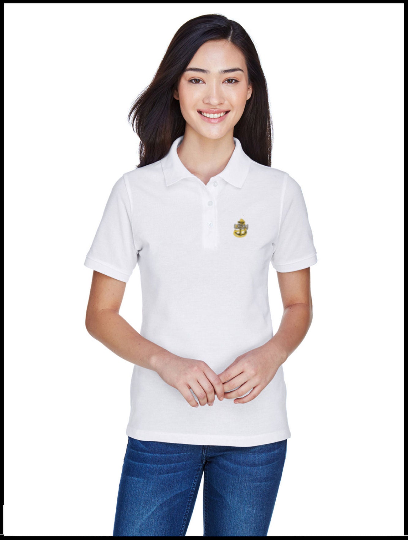 Ladies Piqué CPO Polo Shirt White