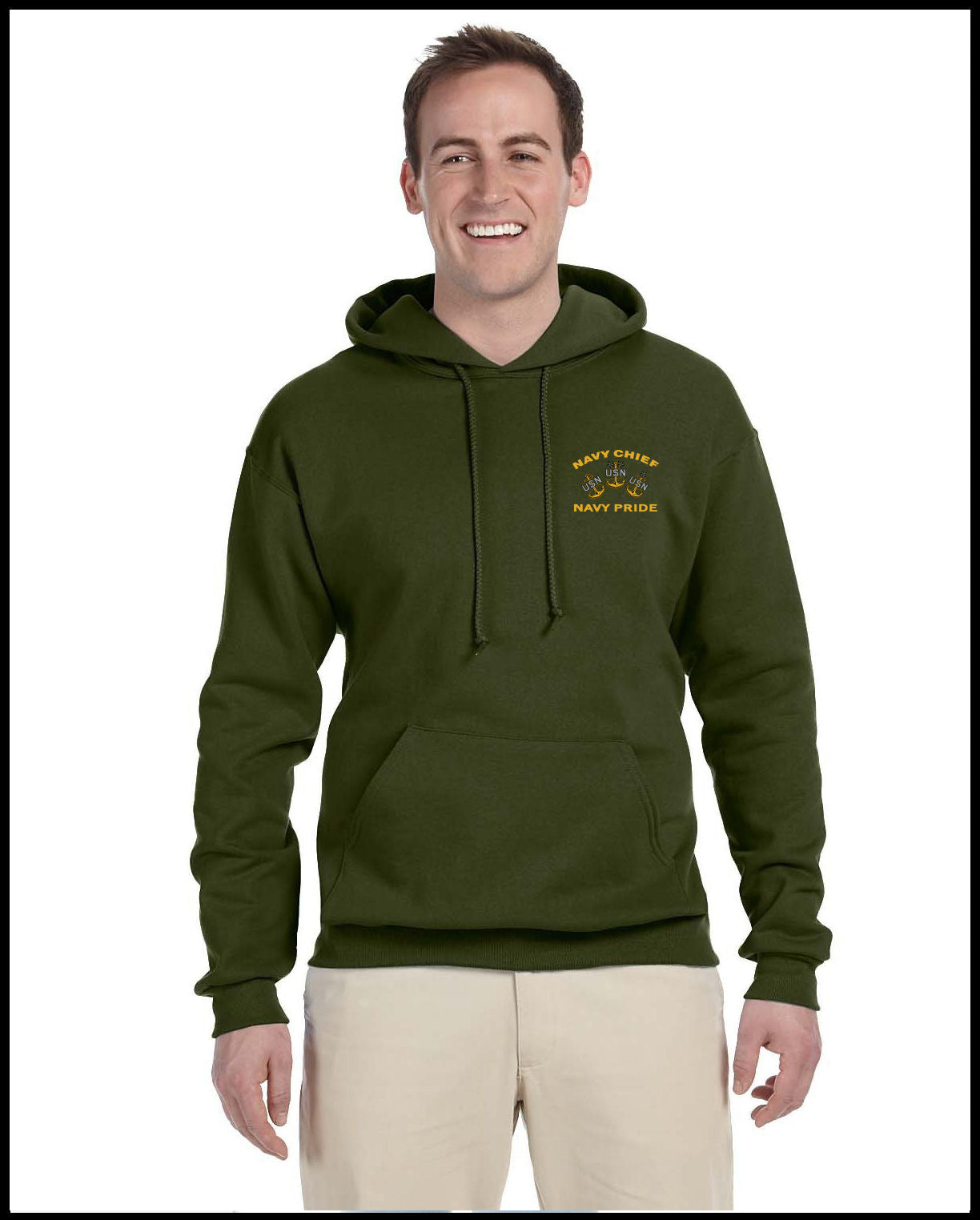 Chief Pride & Leadership Military Green Hooded Sweatshirt