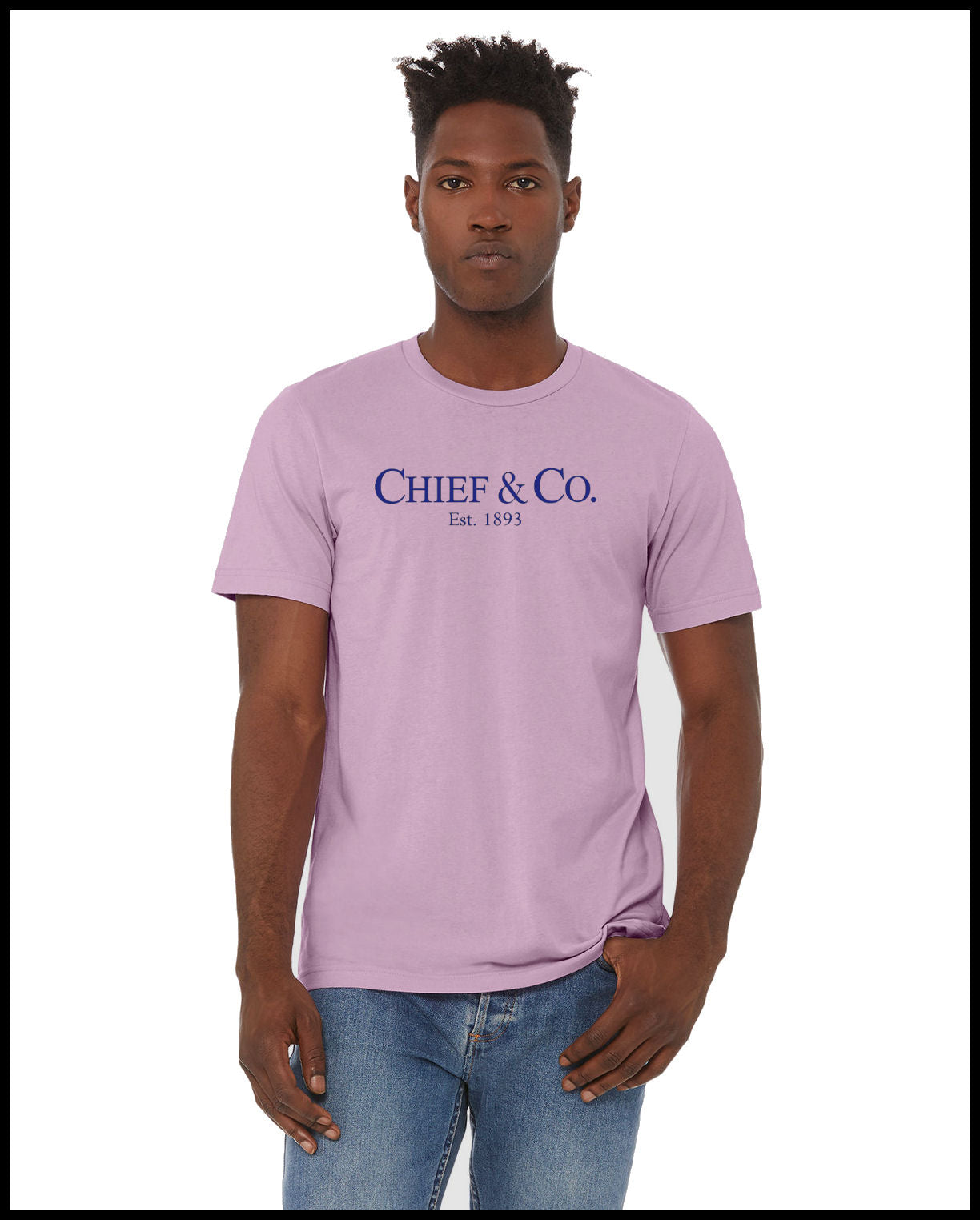 Chief & Company Lilac & Navy T-Shirt