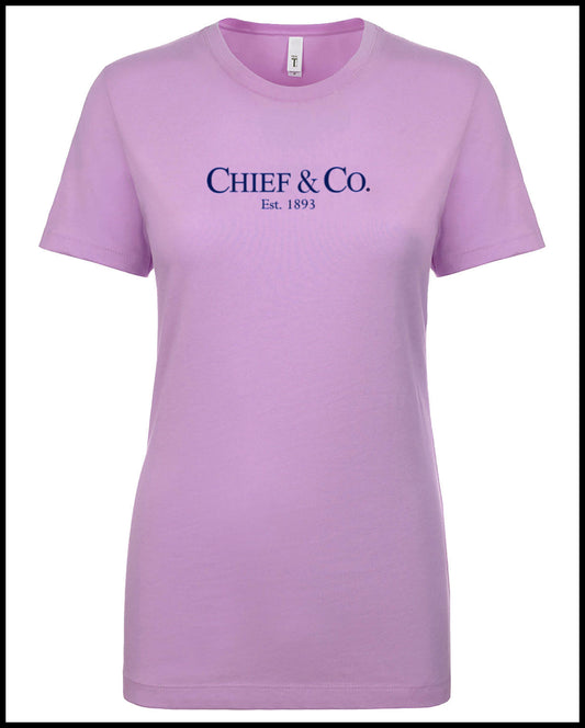 Chief & Company Lilac & Navy Ladies Cut T-Shirt