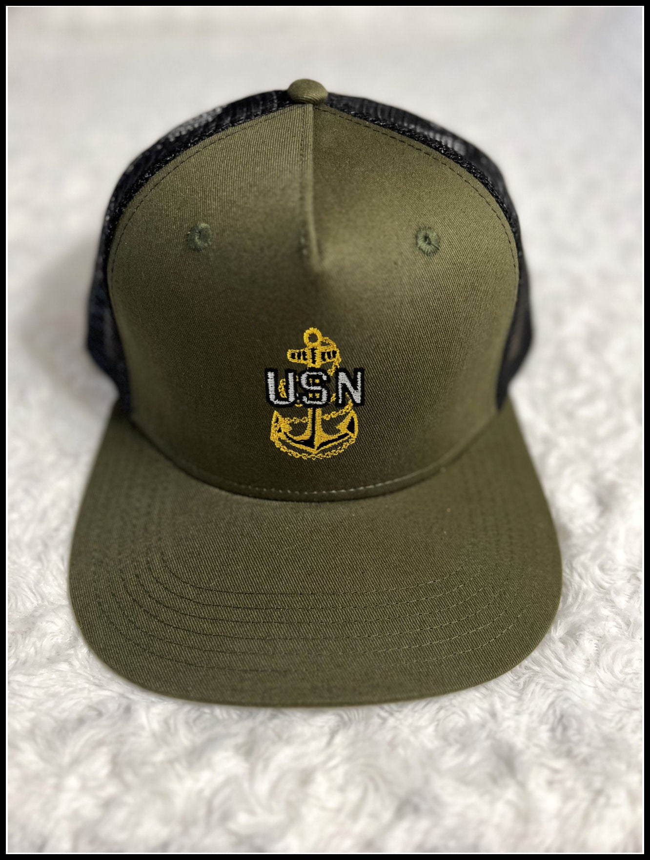 Military Green & Black CPO Trucker Hat