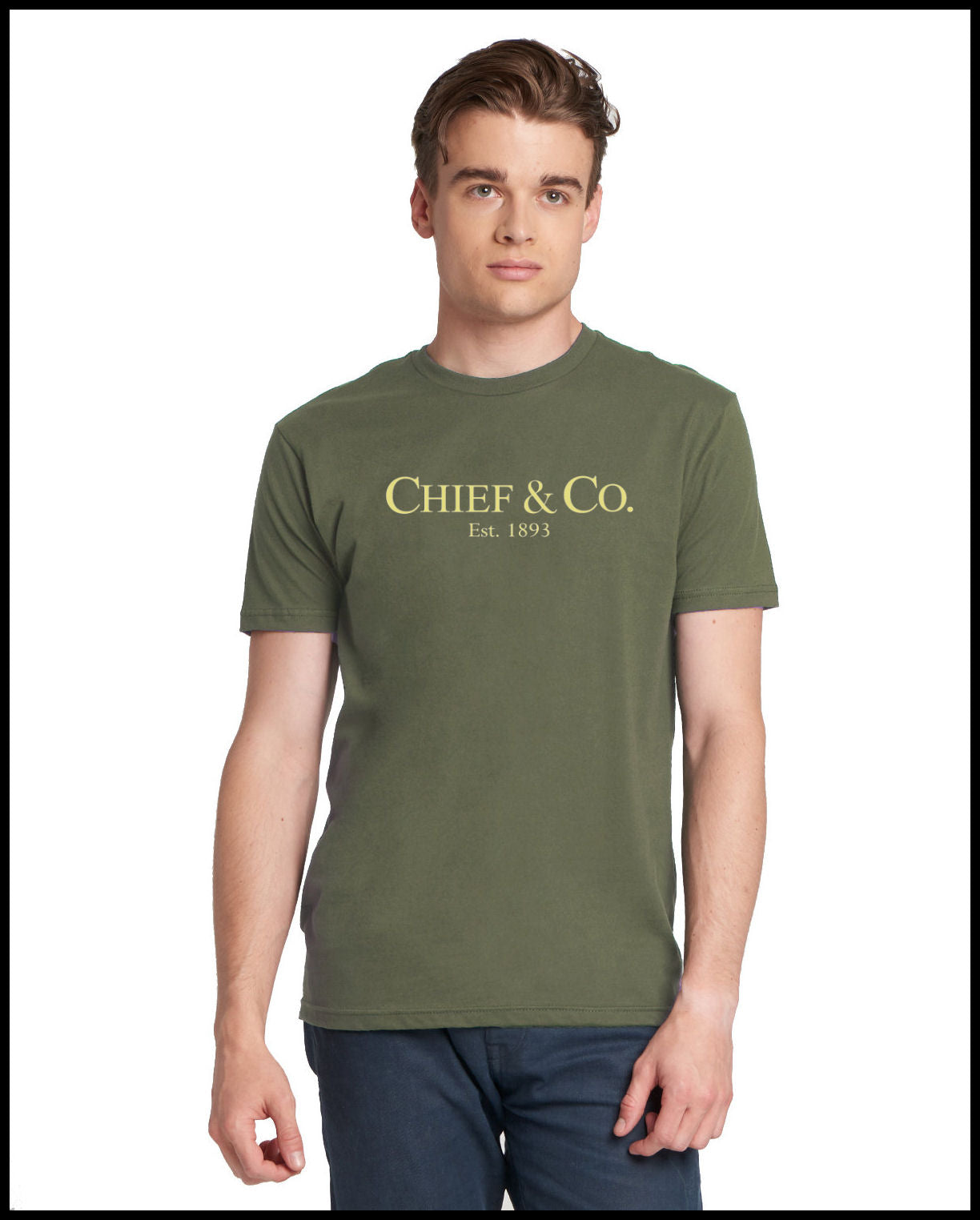 Chief & Company Military Green & Creme T-Shirt