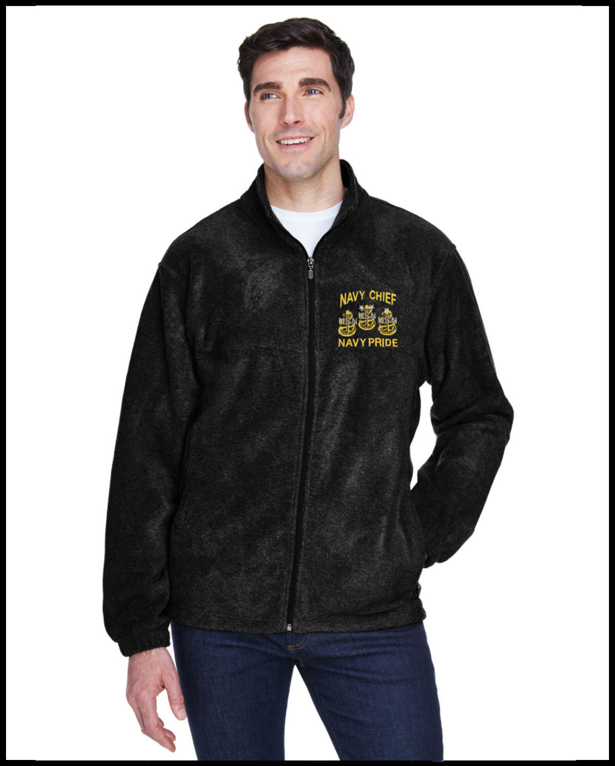 Black Navy Chief Navy Pride Fleece Jacket