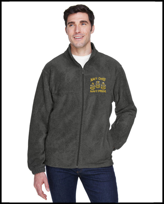 Grey Navy Chief Navy Pride Fleece Jacket