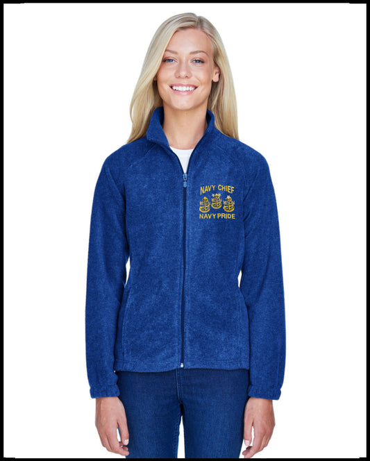 Ladies Blue Navy Chief Navy Pride Fleece Jacket