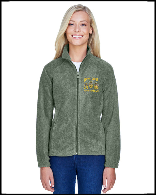 Ladies Sage Navy Chief Navy Pride Fleece Jacket