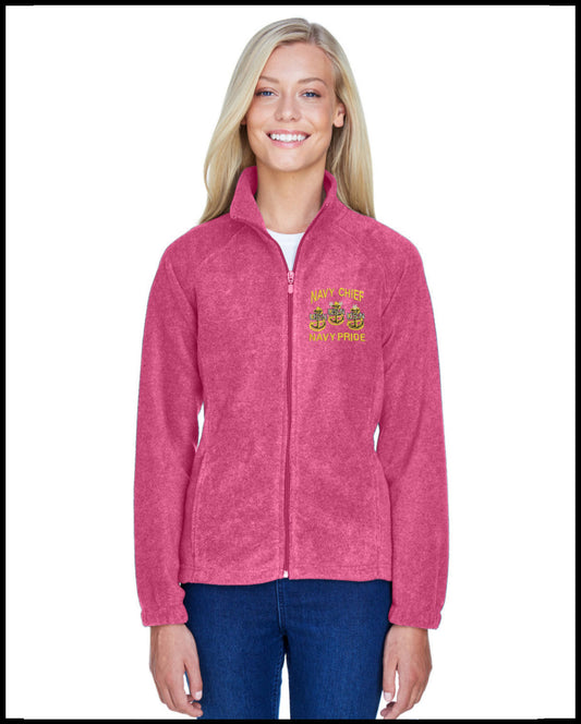 Ladies Pink Navy Chief Navy Pride Fleece Jacket