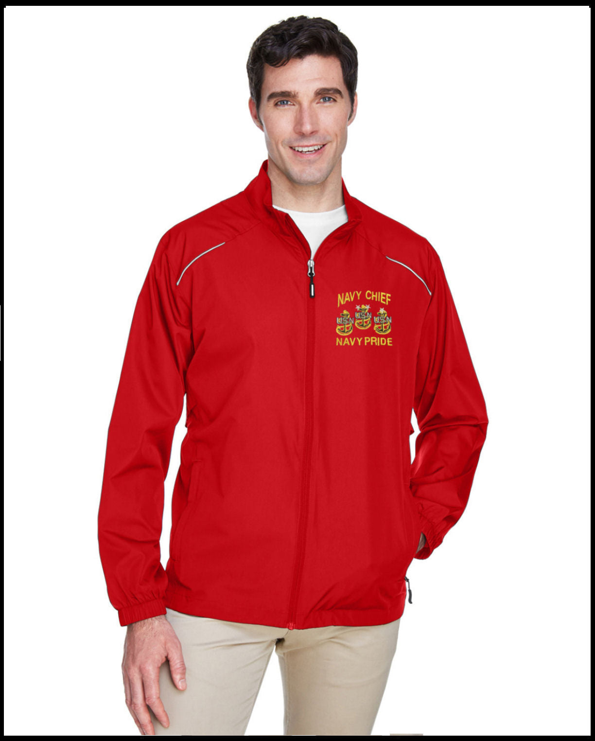 Navy Chief Navy Pride Red Techno Lightweight Jacket