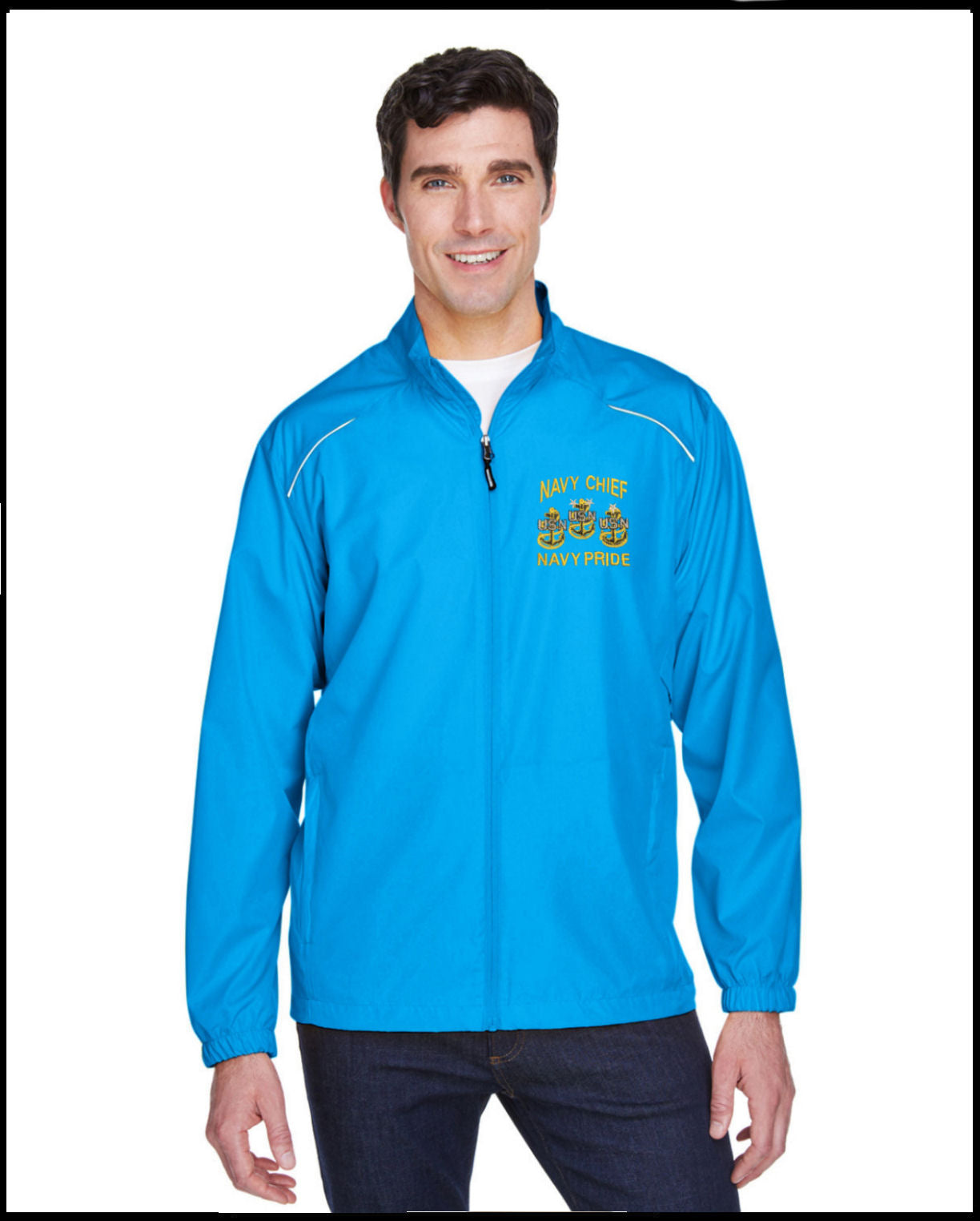 Navy Chief Navy Pride Ocean Blue Techno Lightweight Jacket